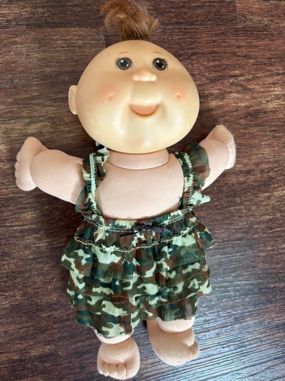Cabbage Patch Kids Boy Doll Brown Hair Camo Overalls 2004 Play Along Vintage Toy